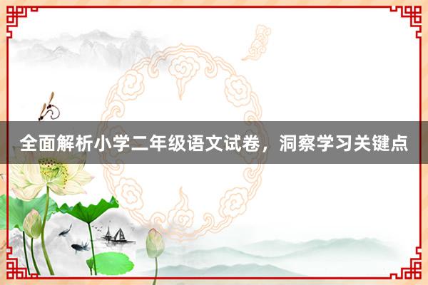 全面解析小学二年级语文试卷，洞察学习关键点